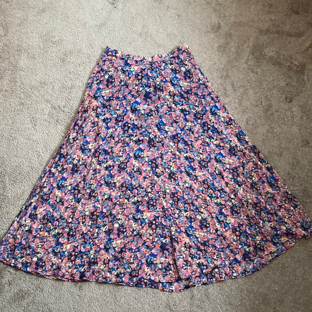 Decree multi colored floral-like bohemian maxi/mini skirt, Medium